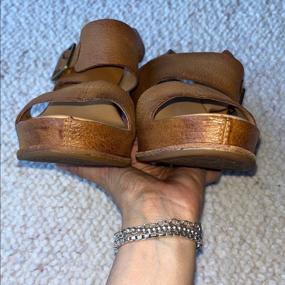 Kork Ease San Carlos Platform Chunky Heel Sandals Brown Terra 10 - Picture 5 of 8
